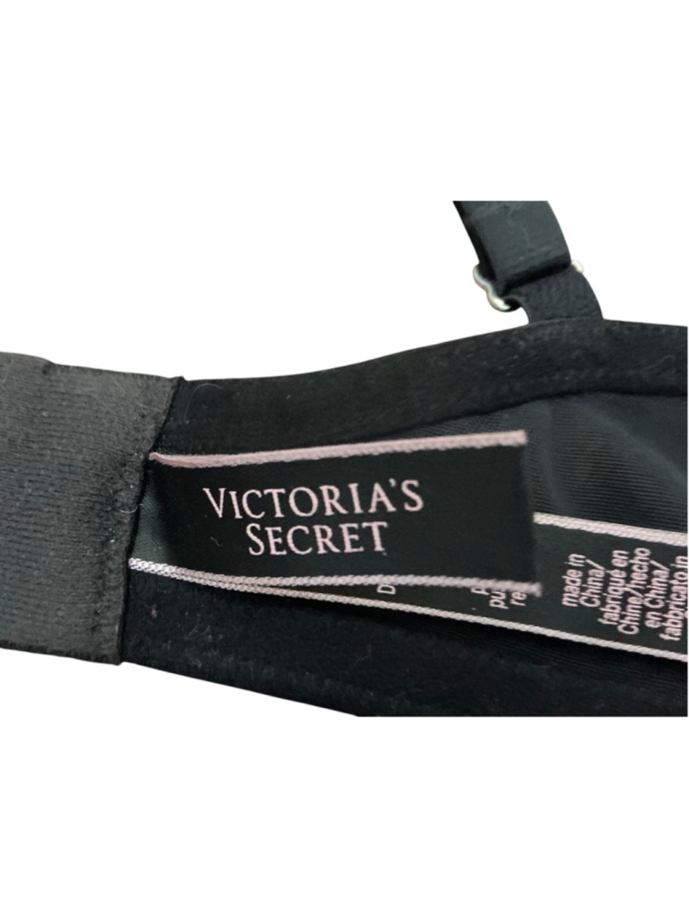 Victoria’s Secret Black Lace Underwire Push-Up Bra Without Padding 32DD Sheer Un - Picture 5 of 6